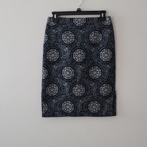 Blue pencil skirt